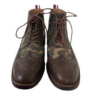 Tommy Hilfiger Mens Wingtip Camo Ankle Boots Ruzman 2 Size 9 Brown